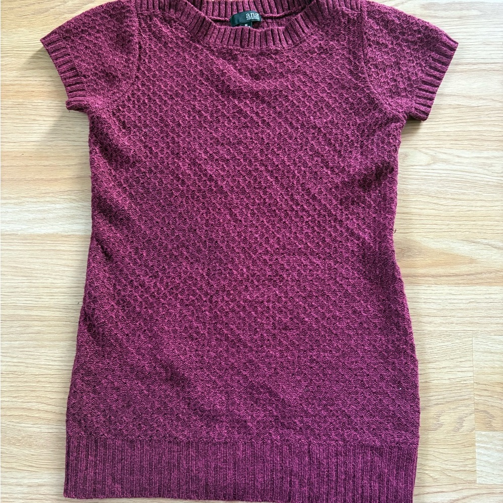 a.n.a Raspberry Knitter Short Sleeve Sweater